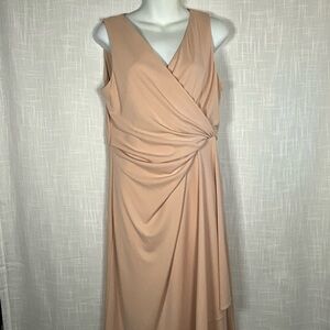 DKNY Dress Size 12 Blush Wrap Dress. Sleeveless V-Neck